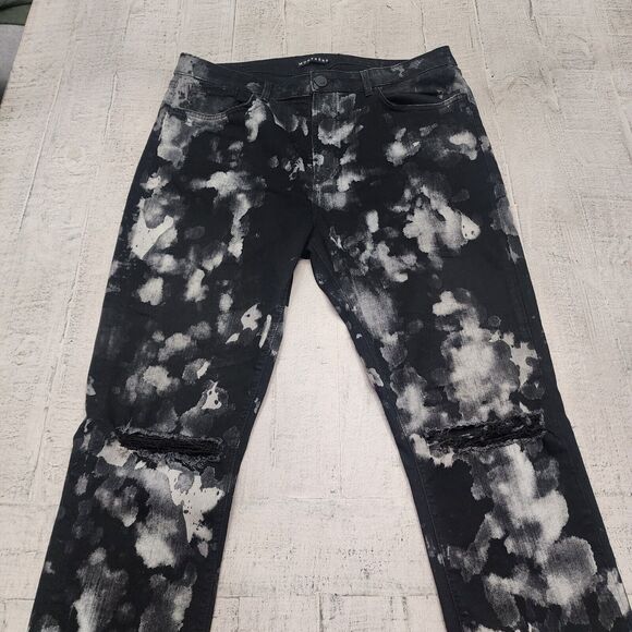 Monfrere Men's Black Greyson Distressed‎ Skinny Jeans 38x34 Japanese Denim - Picture 1 of 12
